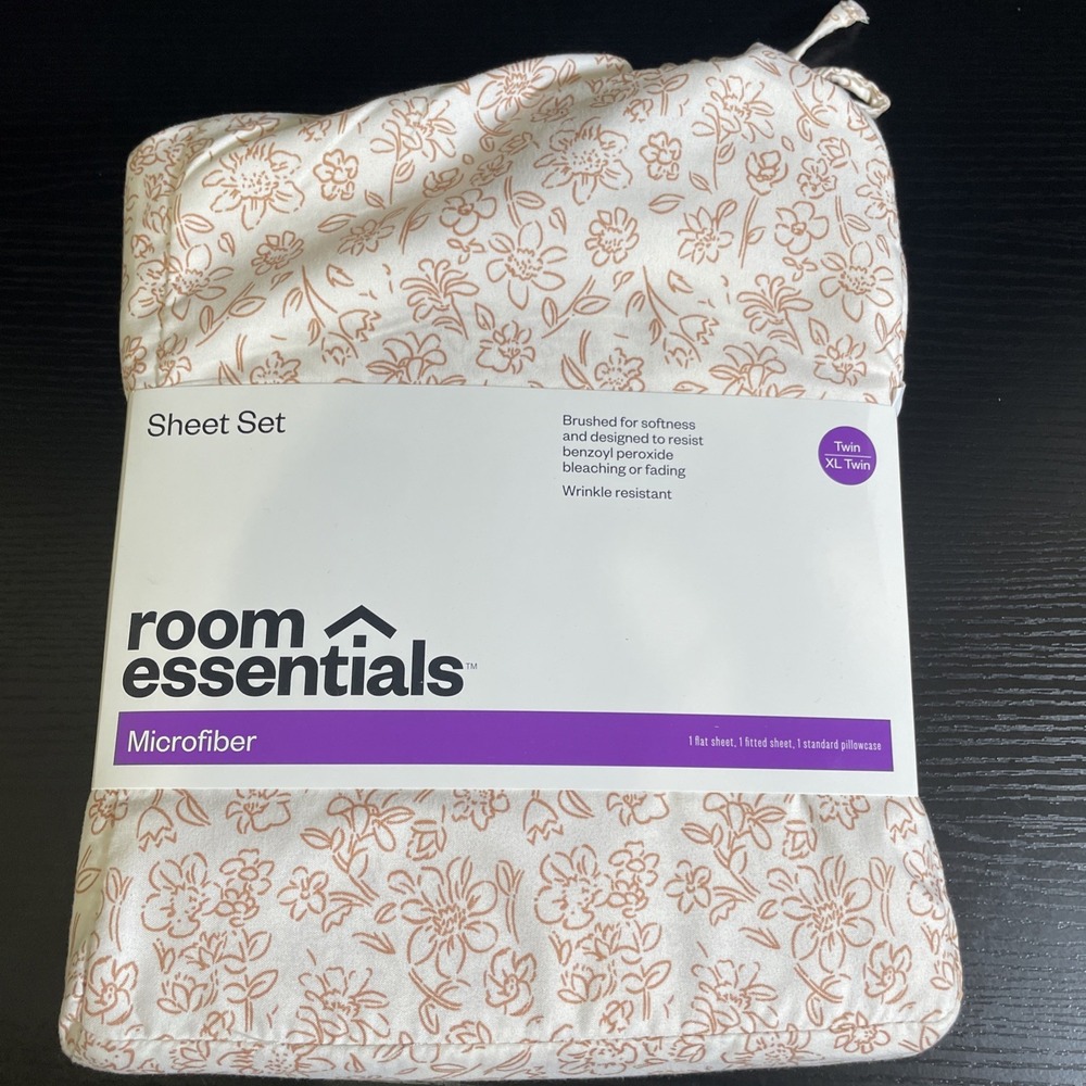 Room Essentials Twin Sheet Set 3pc Floral - New!
